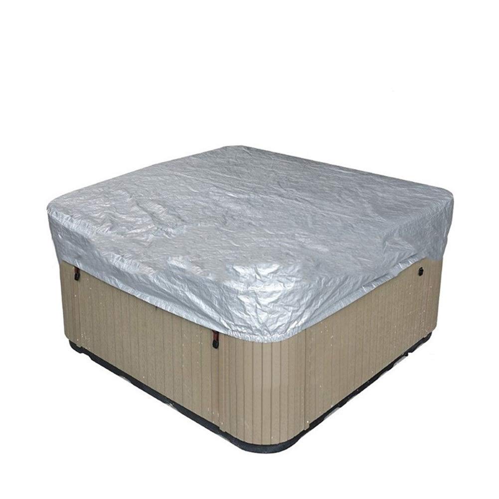 Housse de protection carrée imperméable et résistante aux intempéries pour jacuzzi extérieur (231 × 231 × 30 cm)