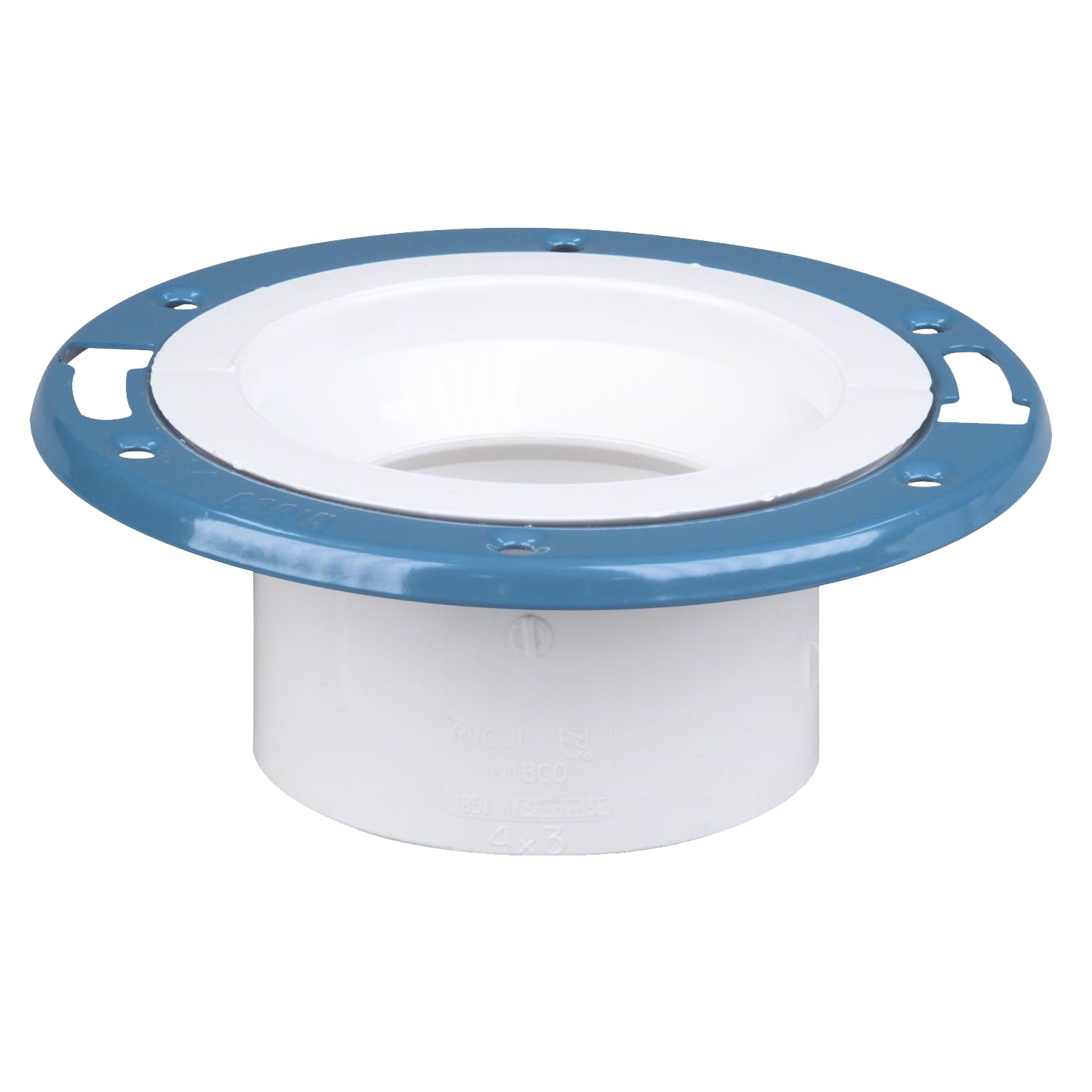 Brida ajustable closet 4851A de PVC con anillo rotatorio que evita fugas en el baño