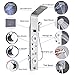 Suguword Shower Panel LED Shower Panel Tower System Rainfall Shower Head System Stainless Steel Shower Column Tower 5 Body Jets Massage Shower Fixture Wall Mounted with Spray Gun Brushed Nickel