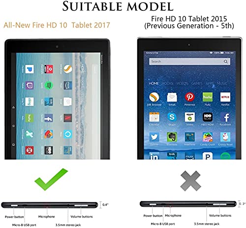 Case For All-New Amazon Fire Hd 10 Tablet (7Th / 9Th Generation, 2017 / 2019 Release), Fingic Luxury Sparkly Folding Stand Cover With Stylus Holder Auto Wake/Sleep Smart Case For Fire Hd 10.1 , Purple #TOP1