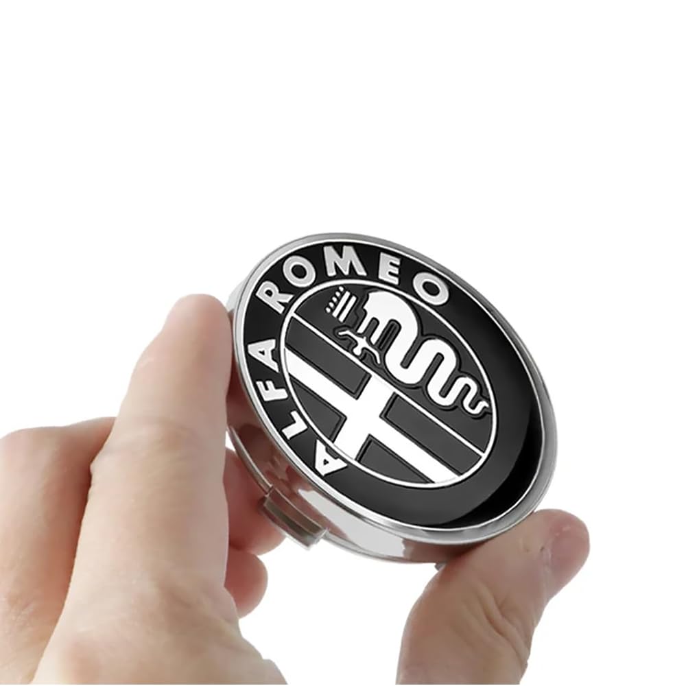 Cache Moyeu/Enjoliveur Central Pour Alfa Romeo Stelvio - Lot De 4, Diamètre 60mm, ABS (améliore L'esthétique) - 7