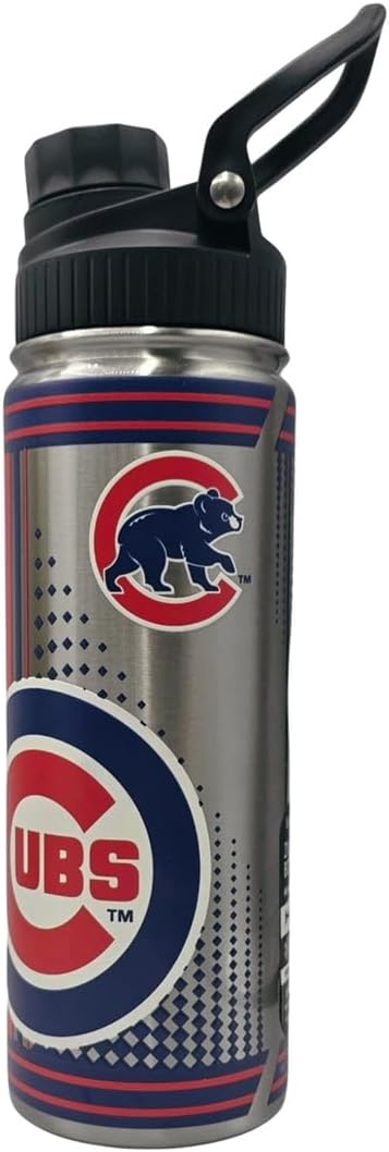 MLB Hero Digital Stainless Steel Vacuum Insulated 21oz Twist Top Sports Bottle (Chicago Cubs)