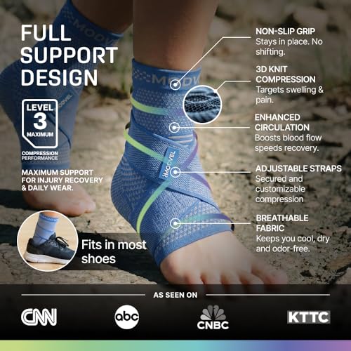 Image of Modvel Foot & Ankle Brace Socks with Adjustable Support Strap - Compression Sleeve for Sprained Ankle, Plantar Fasciitis Relief Tendonitis & Arthritis, Stabilizing Foot & Ankle Support for Women & Men