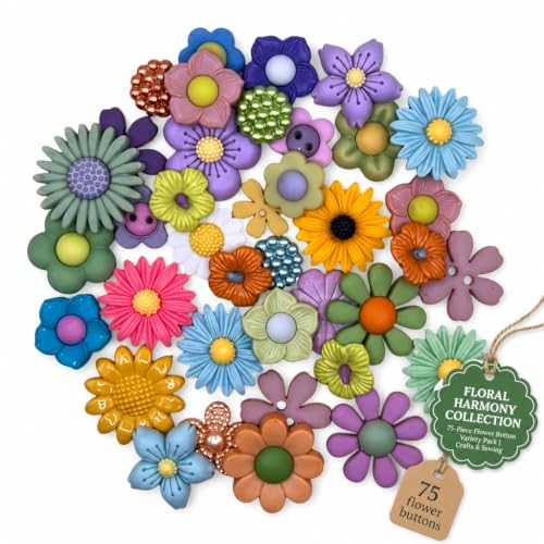 Buttons Galore Flower Buttons 75 Pieces
