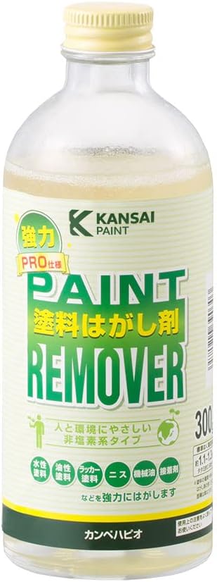 商品リンク写真画像:非塩素系の塗料はがし剤300g
非塩素系のペンキ汚れを落とす塗料はがし剤の例"/>