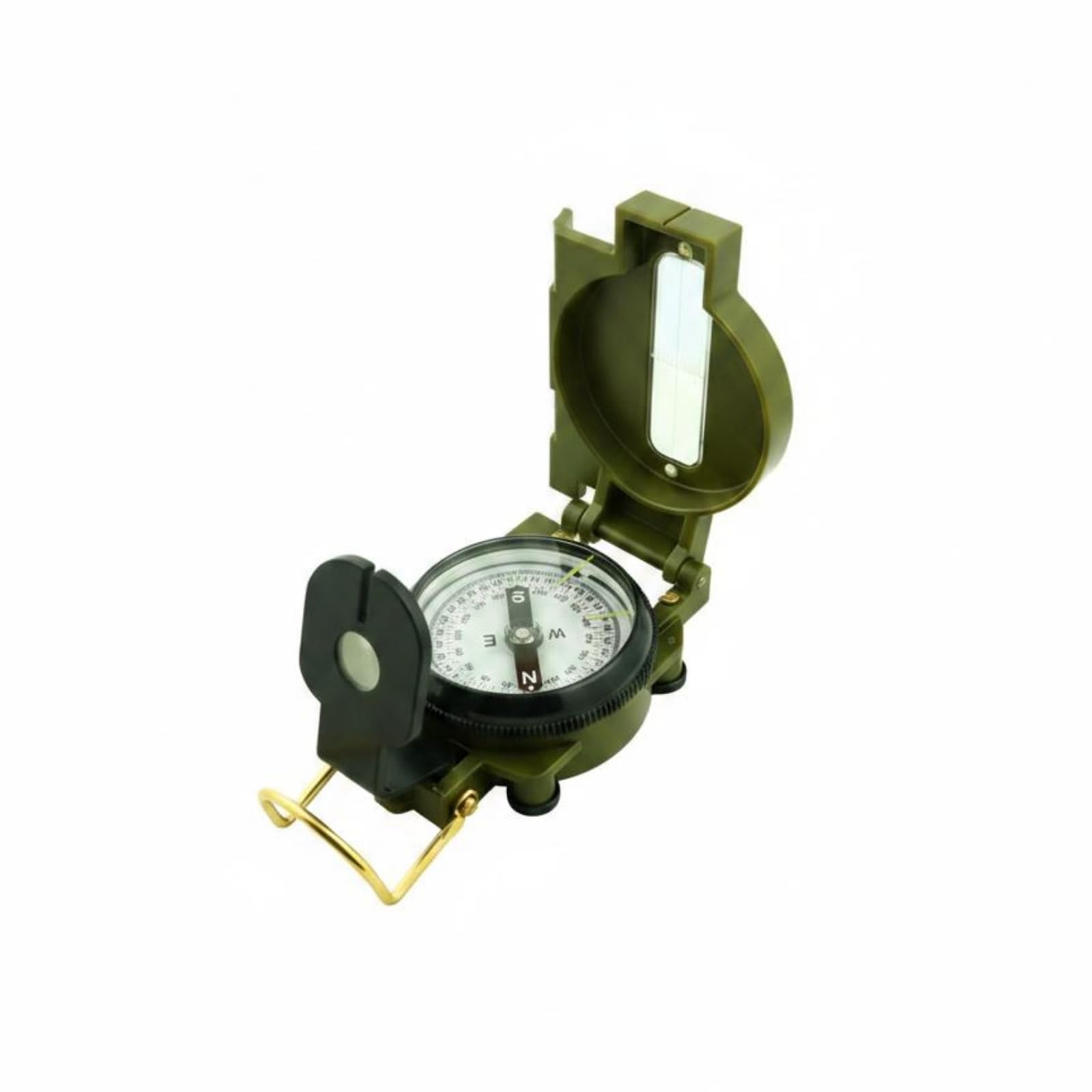 BNF® Foldable Compass Guard Cover Folding Compass Direction Markings Navigation Tool Degree Graduations, Green Non-Luminous-image-26