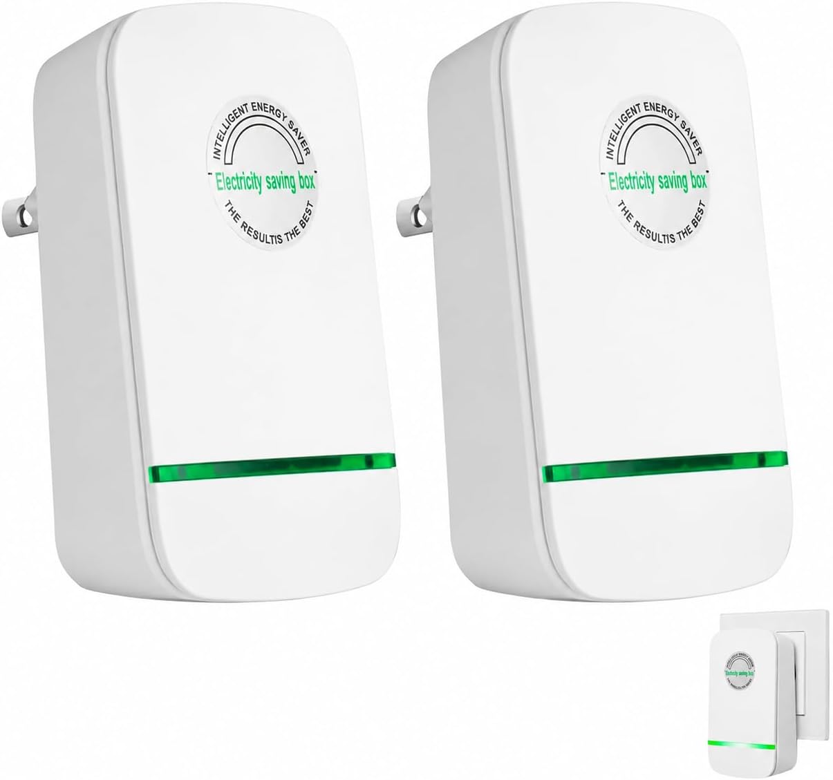 New Universal Energy-Saving Box, Reduce Electricity Bills, Plug-and-Play, Power Factor Corrector for Home and Office Use (2Pcs)