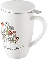 Vista 19 de Sweejar Taza de Té de Porcelana con Infusor y Tapa, Tetera con Filtro, Colador Infusor de Tazas de Té de Hojas Sueltas, 16 Fl Oz para Azul degradado
