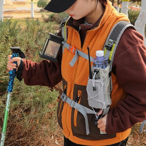 Bolsa de hombro impermeable para móvil y botella adaptable a mochilas de camping gris 5