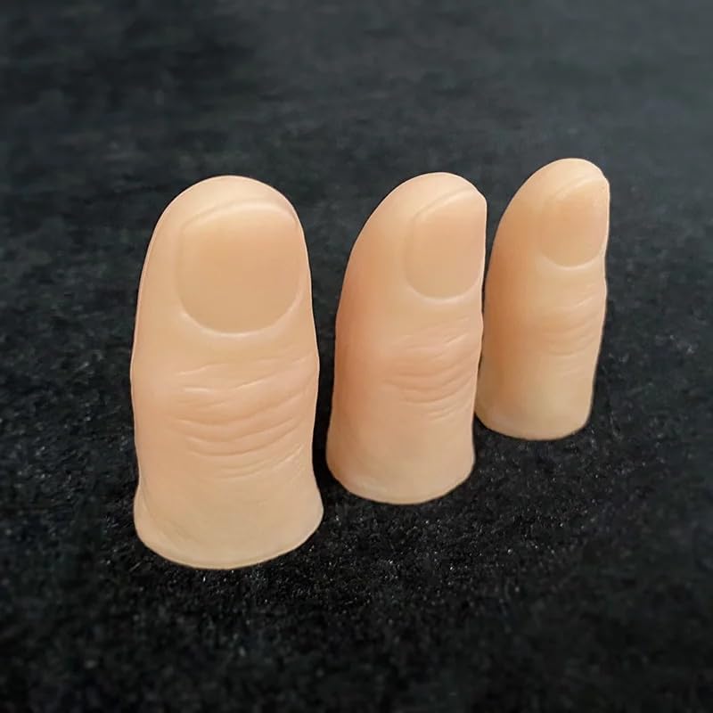 SUMAG 10 Pcs/lot Realistic Polymer Resin Thumb Tip Magic Trick Fake Thumb Silk Magic Accessory Close up Illusion Gimmick Mentalism Prop (Small)