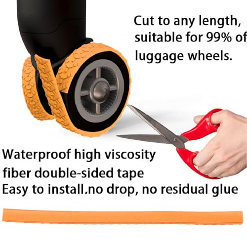 CHICIRIS 8pcs Luggage Wheels Covers Luggage Compartment Wheel Protect Cover Water proof Silicone Suitcase Wheels Protectors Noise Absorbing Luggage Wheel Protective Covers for Travel4