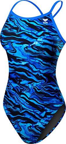 TYR Womens Miramar Diamondfit Swimsuit, Blue, 28