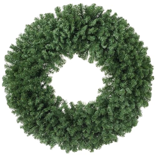 Casafield Green Fir Artificial Christmas Wreath for Front Door, Window or Mantel, Indoor/Outdoor Holiday Decor, 60 Inches