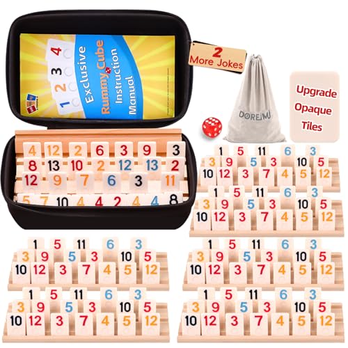 Doreimi Upgraded Rummy Cube Game Set 6 Plays with 6