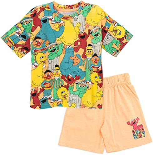 Sesame Street Oscar the Grouch Elmo Bert and Ernie Graphic T-Shirt and Shorts Outfit Set Infant to Little Kid
