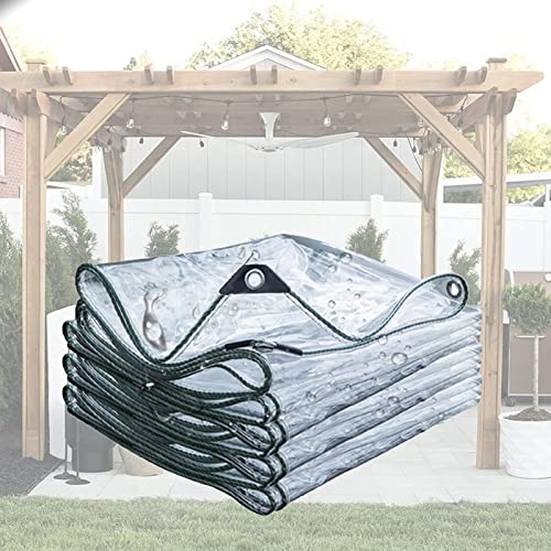 WZYJLyds Pergola Side Curtains Transparent Waterproof 0,5mm Side Panels for Pergola with Eyelets Tarpaulin for Outdoor, Pergola, Gazebo, Garden