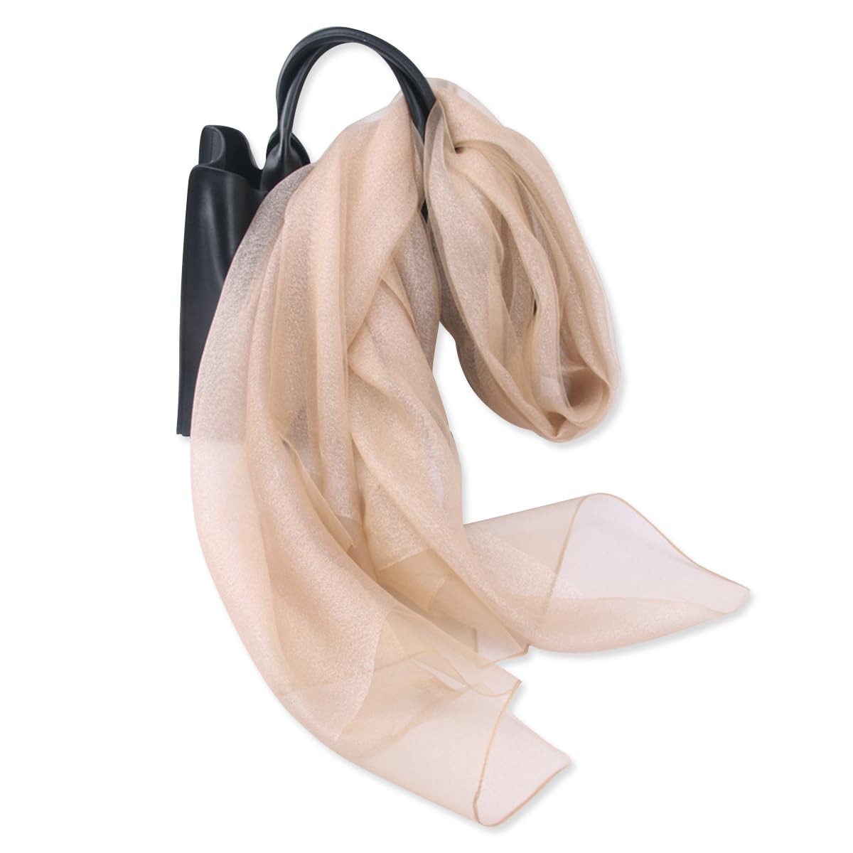 LumiSyne Foulard En Soie Organza à Double Épaisseur Femme Scintillants Écharpes Et Châles Pour Robe De Soirée Couleur Unie Avec Fil Dorée Tulle Léger Étole Magnifique Pour Mariage Mariée Fêtes