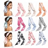 Luxvara 9 Foulard Étroits en Soie pour Sac à Main,Foulard comme Bandeau Cheveux & Accessoi...