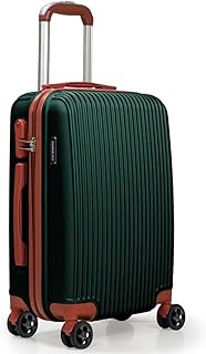 Cabin Suitcase Lightweight | Hard Shell | 4 Dual Spinner Wheels |Trolley Cabin Bag | Carry On 20" Suitcase Luggage | 3 Digit Combination Lock | (Green)