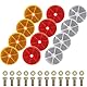 GOWTX 12 Stück Rund Rückstrahler in 3 Farben, Ø60mm Katzenaugen Seitenstrahler Anhänger, Runde Reflektoren zum Anschrauben, Anschraubbar Katzenauge Seitenstrahler für Pkw LKW(Orange Weiß Rot)