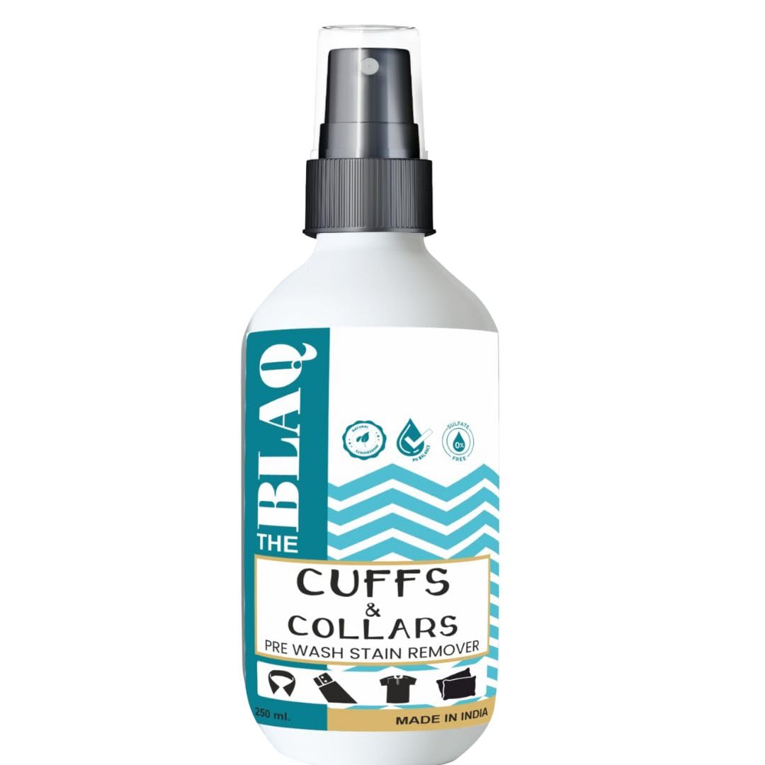 THE BLAQ Cuffs and Collar (250ML) Natural Pre Wash Stain Remover,Remove Coffee, Tea, BlueBerry, Wine, Blood, Dirt, Grime, Swet, Oil & Pet Stains (B0C82QKRWP) Amazon Price History, Amazon Price Tracker