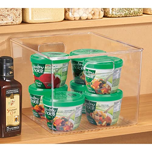 Mdesign Plastic Storage Organizer Container Bin For Kitchen Organization In Pantry, Cabinet, Countertop Fridge, Refrigerator, And Freezer - Hold Food, Drink, Or Snacks, Ligne Collection, 2 Pack, Clear #TOP2
