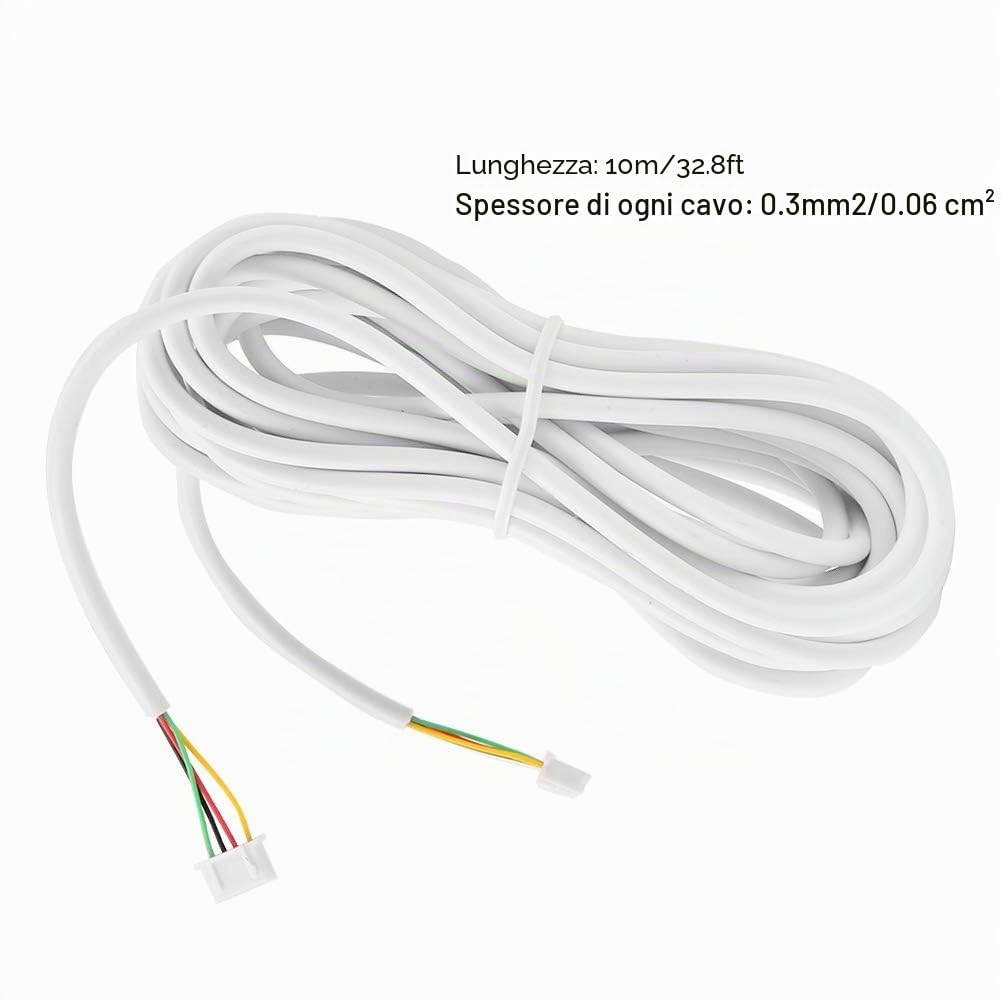 Cavo di rame flessibile a 4 conduttori, cavo centrale in rame rotondo 10m 0.3mm² per videocitofono