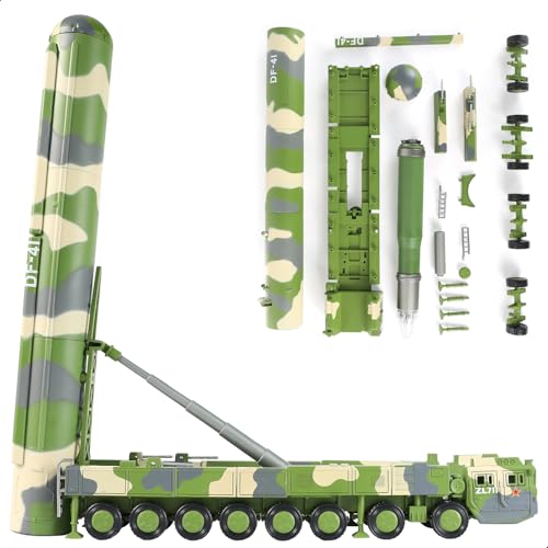 SEBUNAS 1/72 Scale DF-41 Solid-Fuelled Road-Mobile Intercontinental Ballistic Missile Quick Build Model Armored Vehicle DF-41 Toy Building Model Gift for Adults Suit for Kids Educational Toys