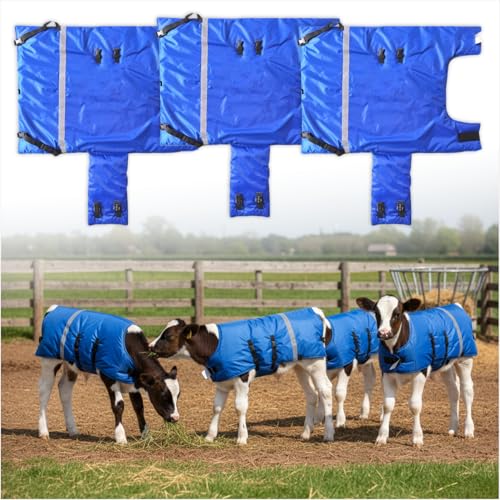 Livestock Calf Blanket Waterproof Insulated Winter Calf Jacket for Newborn & Young Calves Windproof Calf Coat 3 Pack