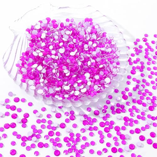 Image of Neon Purple Flatback Rhinestones, Glass Rhinestones for Nail Art and Craft, Glue Fix, Loose Crystal Gemstones(Neon Purple, SS10, 1440pcs, 2.7-2.8mm)