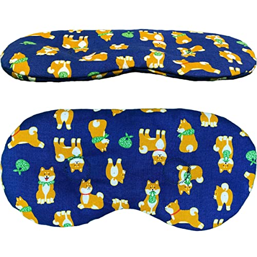 BRAVE WAKA あずきのほっとアイピロー あずき 小豆 柴犬 アイピロー アイマスク 電子レンジ 蒸気 疲れ目 眼精疲労 女性 パソコン スマホ ギフト アイス クール (藍色)
