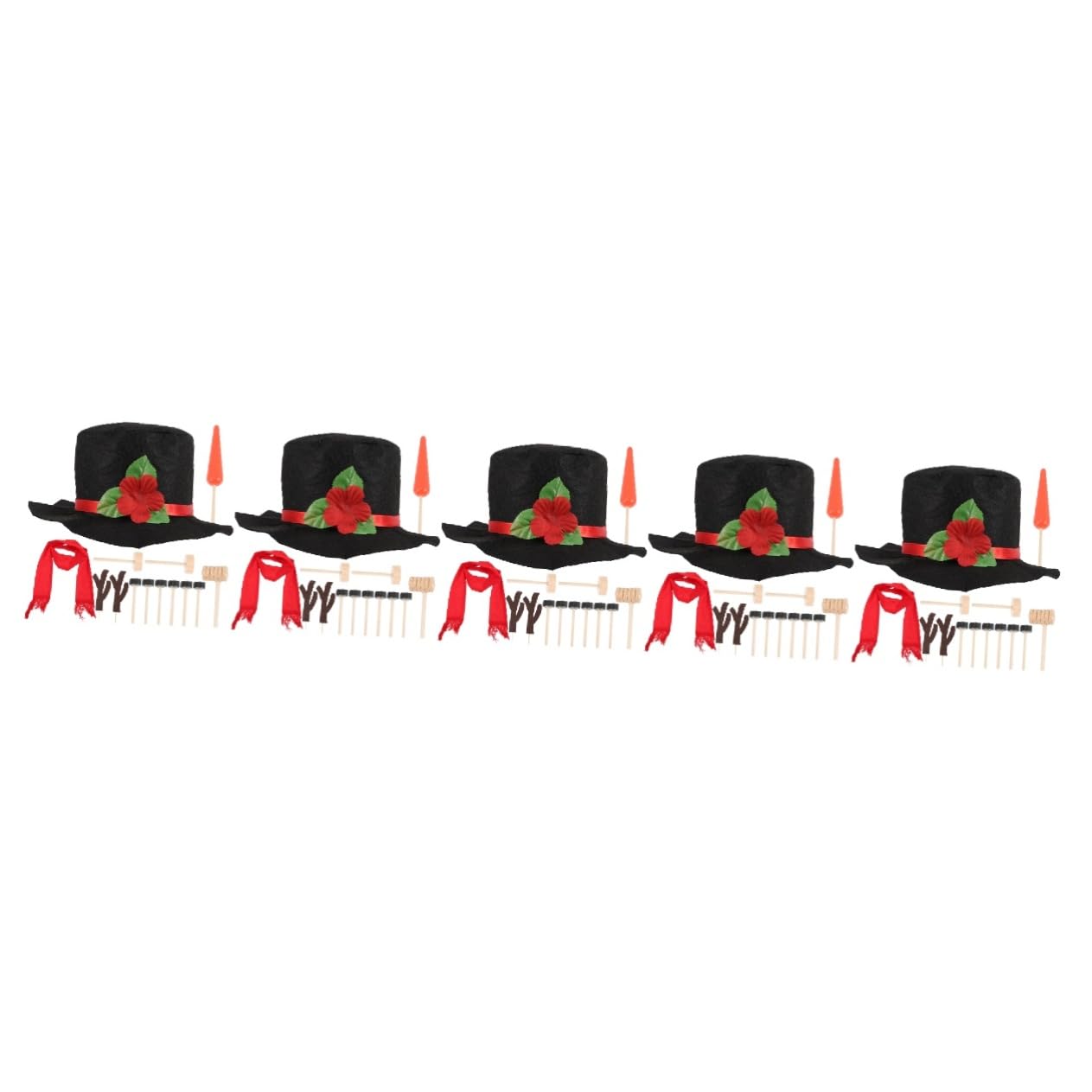 IMIKEYA 5 Sets Schneemann Anziehset Schneemann Herstellungsset Schneemann Dekorationswerkzeug Festlicher Schneemann DIY Requisiten Schneemann Karottennase DIY Schneemann