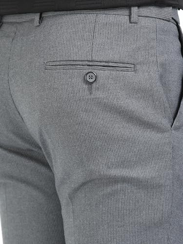 Image of Mc Henry Men's Techno Flex 2inch- Waist Expandable Wrinkle Free Stretchable Striped Slim Fit Elite and Luxurious Formal Trousers for Men