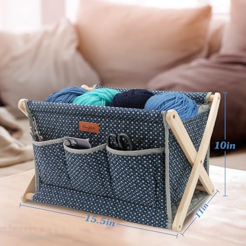 Image of Yarn Caddy Large Size Yarn Storage Organizer for Yarn Skeins-Organizer for Crochet Hooks Knitting Needles Other Accessories