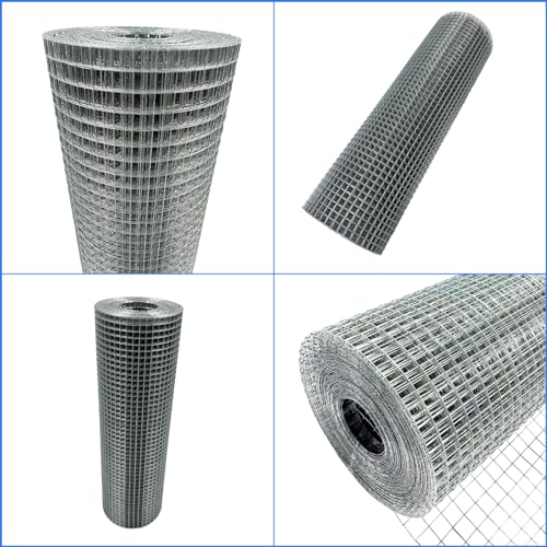 YAGJIA Wühlmausgitter 1m x 10m, Volierendraht 12.7mm x 12.7mm, Maschendraht Drahtgitter verzinkt, Metallgitter als Hasendraht Kaninchendraht Hühnerdraht, 0,7mm