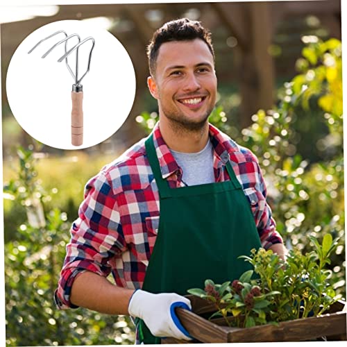 Herramienta cultivadora de jardín con mango de madera miniatura 5