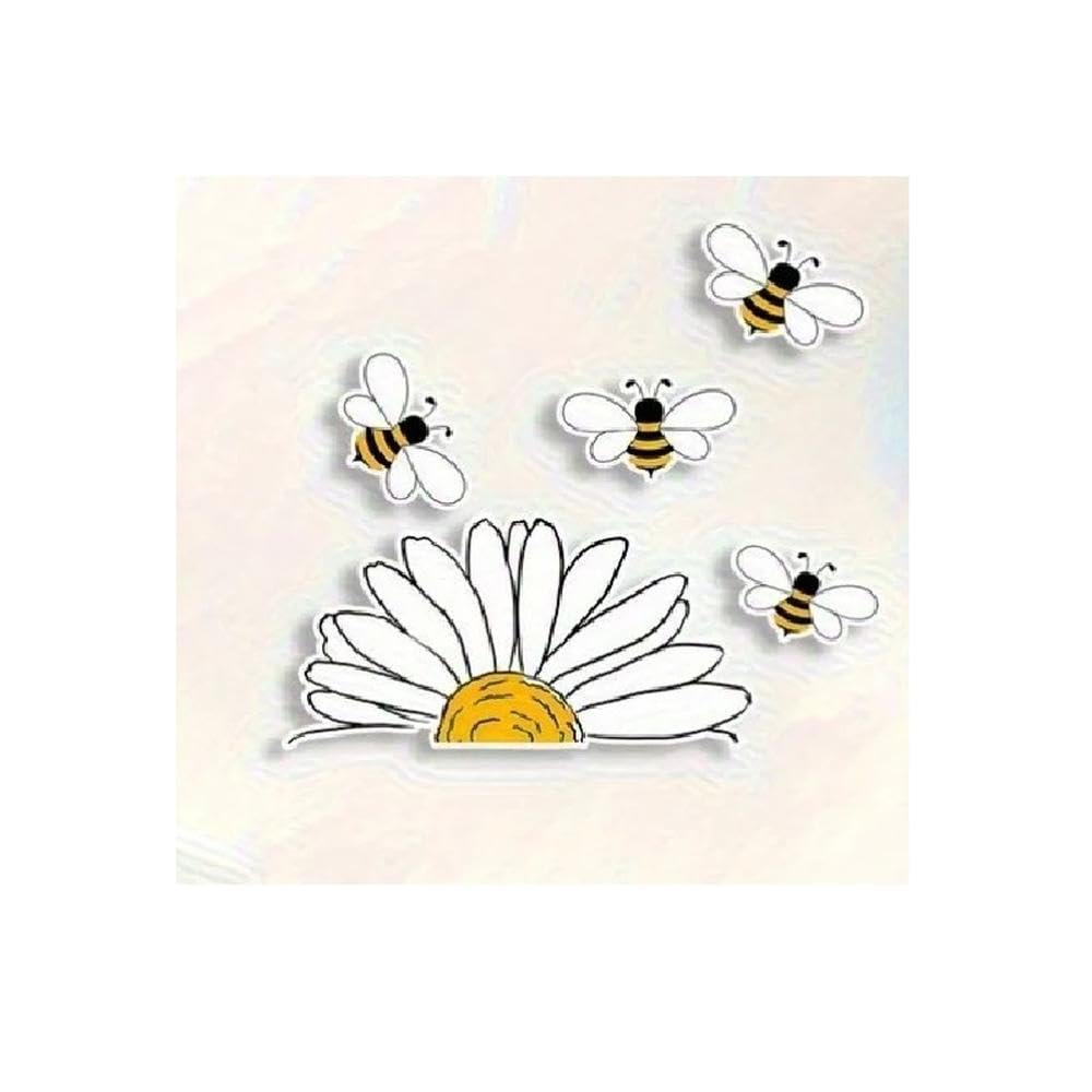 Bee Daisy Vinyl Stickers Scratch Resistant PVC Decals for Cars Motorcycles Laptops