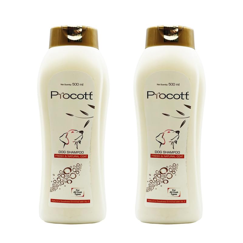 IntasALP PROCOTT Shampoo & Conditioner 500ML Regular Bathing Shampoo for Dogs & Cats Pack of -2 (New Packing of procott 500ml)