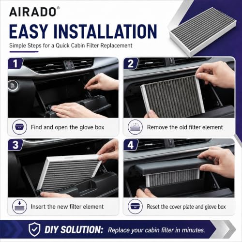 Image of Car Cabin Air Filter with Activated Carbon | AC Filter for Creta /KIA SELTOS PM2.5 Dust Protection | Easy DIY Installation | Pack of 1 | Car Cabin Air Filter with Activated Carbon