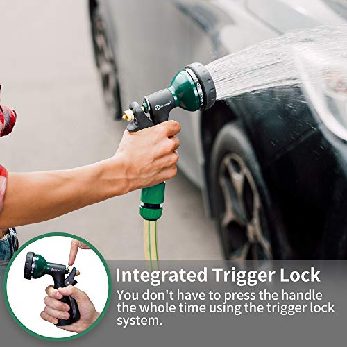 Image of AUTOMAN-Garden-Hose-Nozzle,Metal Water Spray Nozzle with Heavy Duty 7 Adjustable Watering Patterns,Slip Resistant for Watering Plants,Lawn& Garden,Washing Cars,Cleaning,Showering Pets & Outdoor Fun.