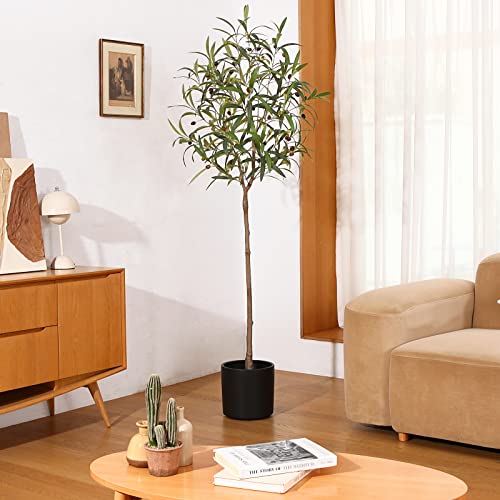 Oakred Artificial Olive Tree 6Ft Tall Fake Olive Silk Plants Faux Topiary Silk Trees For Home Decor Indoor Entryway Office Gift, Set Of 1 #TOP5