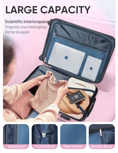 Image of Carry on Luggage 2 Piece(20in /24inch - Airline Approved Suitcases with Spinner Wheels, Built-In TSA Lock,Hard Shell Expandable Suitcases