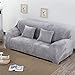 Odot Home Funda de Sofá Elástica, Cubierta Antideslizante Universal Tejido Cubre Sofá Proteger Decoración del Hogar Fundas de Sofa (45x45cm Funda de Almohada,Felpa-Gris Claro)