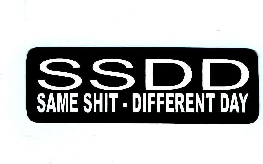 Motorcycle Helmet Sticker - Same Shit Different Day SSDD
