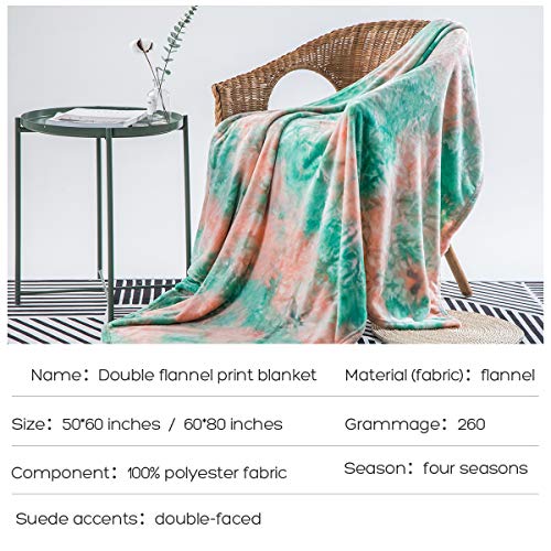 Cocoplay W Multicolor Twin Blanket, Green Blanket, Flannel Blanket 60×80 Inches, All Season Microfiber Velvet Super Luxury Lightweight Warm Soft Cozy Cute Blanket For Bed, Couch, Car #TOP1