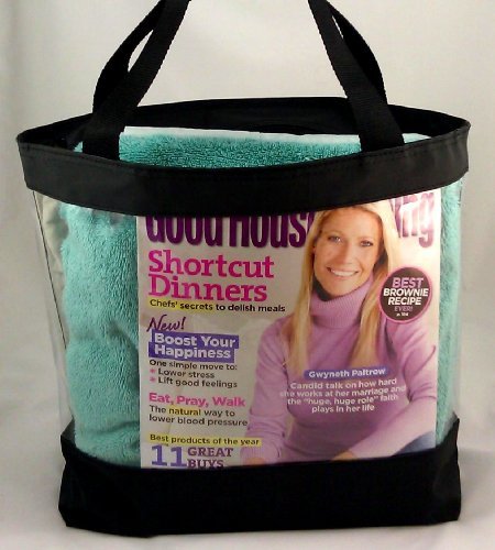 Clear Tote Bag With Zipper and Interior Pocket Clear Purse Medium Size (Black)