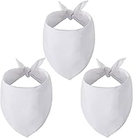 Vista 9 de Bandanas en blanco para perros, 3 unidades, bufanda triangular negra sólida de algodón de primera calidad, diseño personalizado