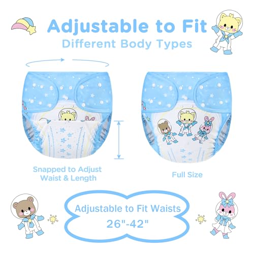 Image of Littleforbig Washable Adjustable Reusable Waterproof Cloth Adult Diaper Wrap Cover One Size - Astro Babies