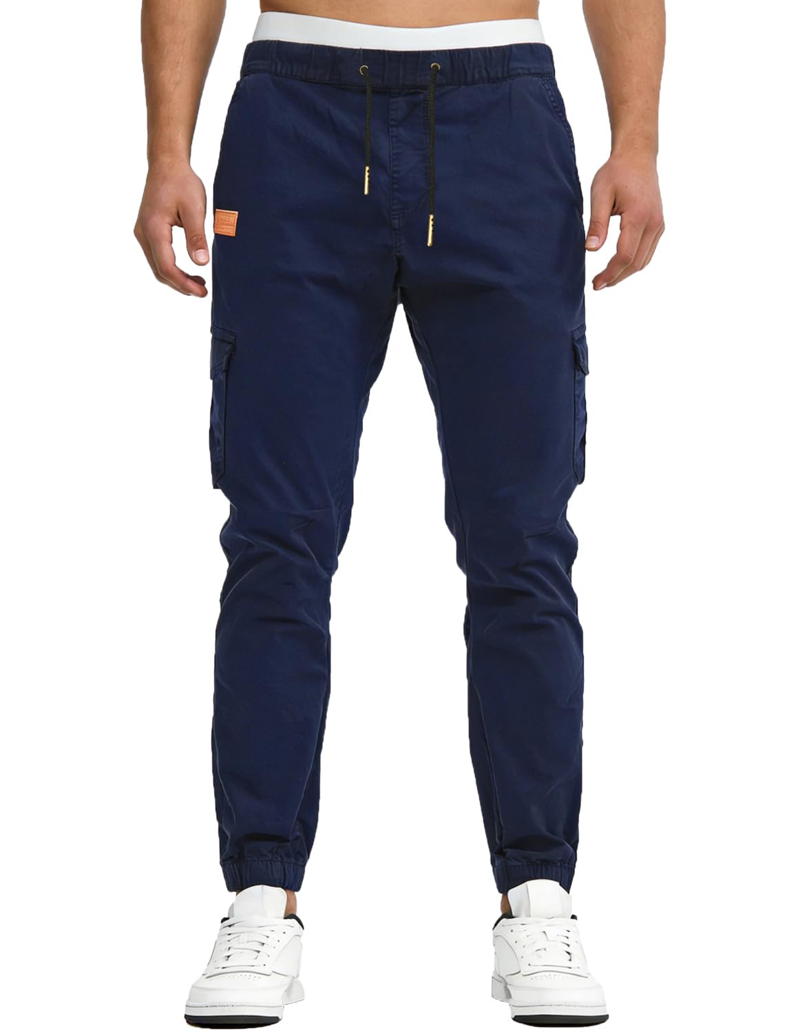 VMSUCIJ Pantaloni Cargo Uomo in Cotone Leggero con Coulisse e Tasche Laterali Pantaloni Casual Jogger Slim Fit per Tutte Le Stagioni