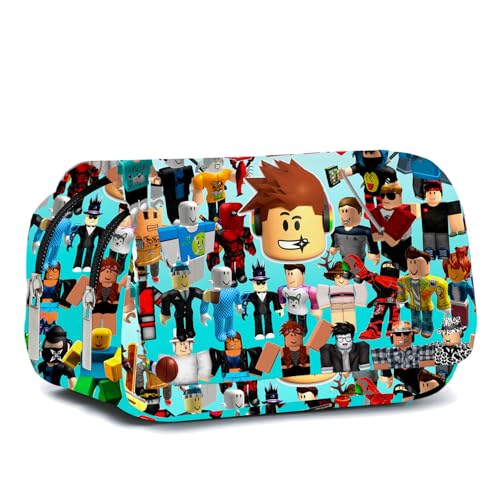 Clybeaut Estuche de lápices Robllox,Estuche para lápices de Anime,Estuche para Lápices De Gran Capacidad,Estuche con Doble Cremallera, Gran Capacidad,Apto para Estudiantes Adolescentes